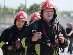 Demonstration trainings of rescuers at Arena Lviv stadium