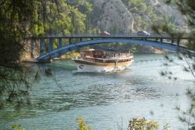 Ship on the river Krka (Croatia)