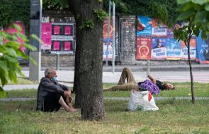 Люди отдыхают на траве