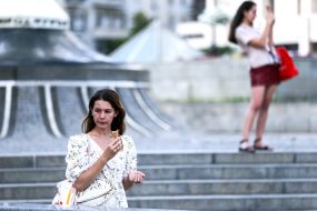 Girl eating ice cream