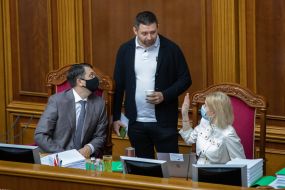 Dmytro Razumkov, Davyd Arakhamiya, Olena Kondratyuk