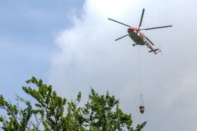 DSNS Helicopter extinguish a conditional fire