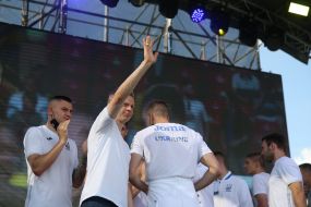 Meeting of football players of the national team of Ukraine at the Boryspil airport