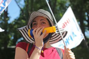 Participants of the auto-meeting of investors of Arcade Bank in Kyiv