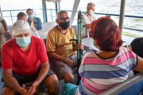 Passengers on a boat
