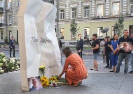 Action in memory of the fifth anniversary of the murder of journalist Pavel Sheremet in Kyiv