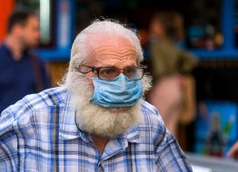 A man in a protective mask