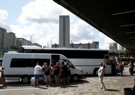 Transport and passengers near the Central Bus Station