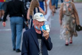 A man drinks milk in Kiev