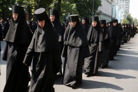 Nuns go on a procession