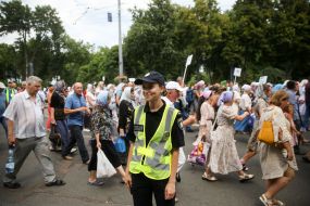 Believers go on a procession