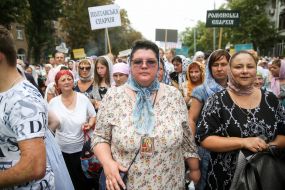 Believers go on a procession