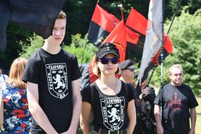 Funeral services at the memorial to the fallen soldiers of the SS Halychyna division