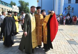 Priests are photographed