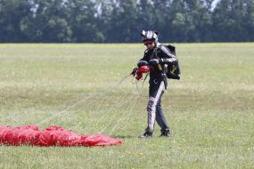 Military with a parachute