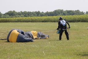 Military with a parachute