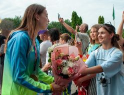 Solemn meeting of the Olympic team in synchronized swimming