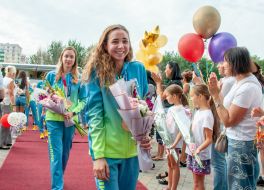 Solemn meeting of the Olympic team in synchronized swimming