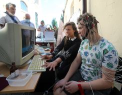 Three-component system for determining neuromarkers of the state of human cognitive functions