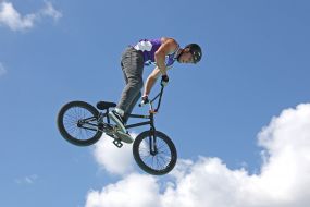 Athlete on a BMX bike