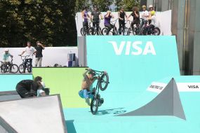 Athlete on a BMX bike