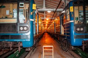 Disinfection in subway cars in Kharkiv