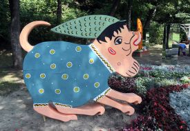 Park figure is a fantastic beast based on the work of Maria Primachenko