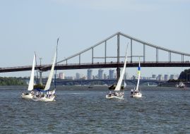 River parade on the Dnieper to Independence Day