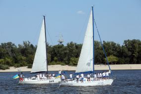 River parade on the Dnieper to Independence Day