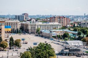 View from the observation deck from the building of Gosprom in Kharkiv