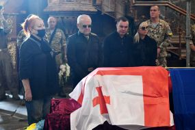 Reburial ceremony of the shooter of the UNSO "Argo" volunteer corps