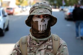 Participant of the "Requirements of the Nation" picket in Kyiv