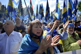 Participants of the "Requirements of the Nation" picket in Kyiv