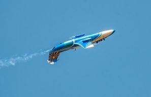 L-29 plane in the sky