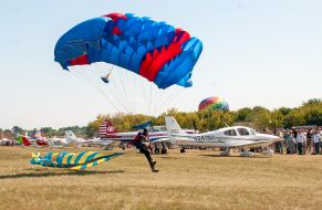 Parachutist lands
