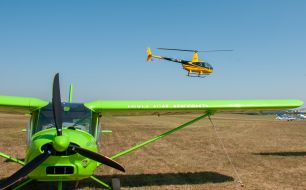 Helicopter "Robinson" in the sky