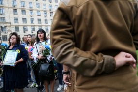 Participants in the opening of the Memorial Complex