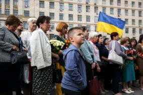 Participants in the opening of the Memorial Complex