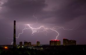 Lightning in the sky