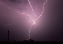 Lightning in the sky