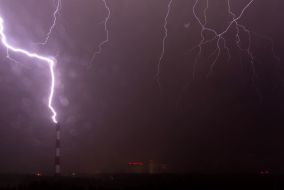 Lightning in the sky