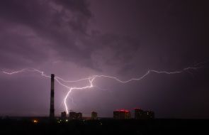 Lightning in the sky