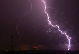 Lightning in the sky