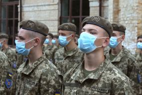 Lyceum students in medical masks