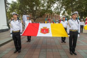 Ceremony of raising the flag of Odessa on the occasion of the city day
