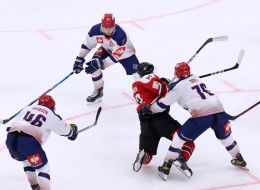 Hockey. HC "Donbass" (Donetsk) and HC "Rungsted" (Denmark)