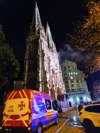 Fire in the Church of St. Nicholas in Kiev