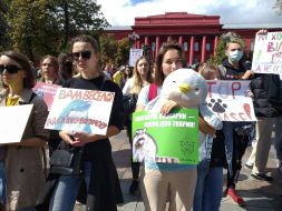Participants of the All-Ukrainian March for Animals