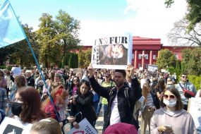 Participants of the All-Ukrainian March for Animals