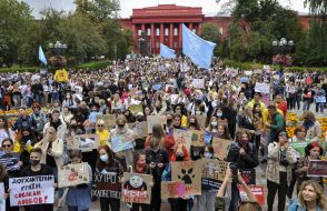 Participants of the All-Ukrainian March for Animals